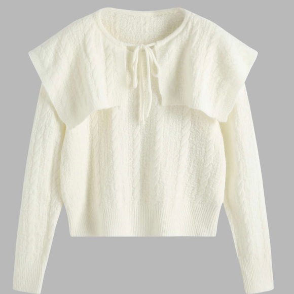 Cider Sweaters New Cider Cable Knit Tie Front Wool Blend Puritan